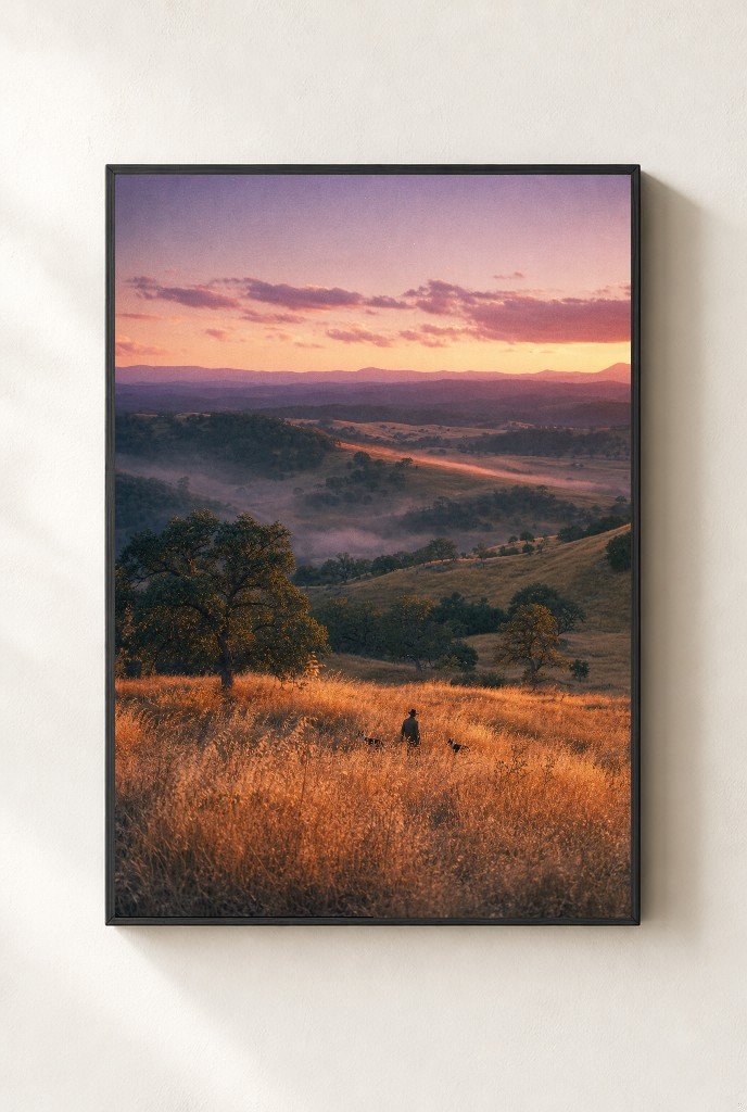 Sunrise in the Tall Grass, framed