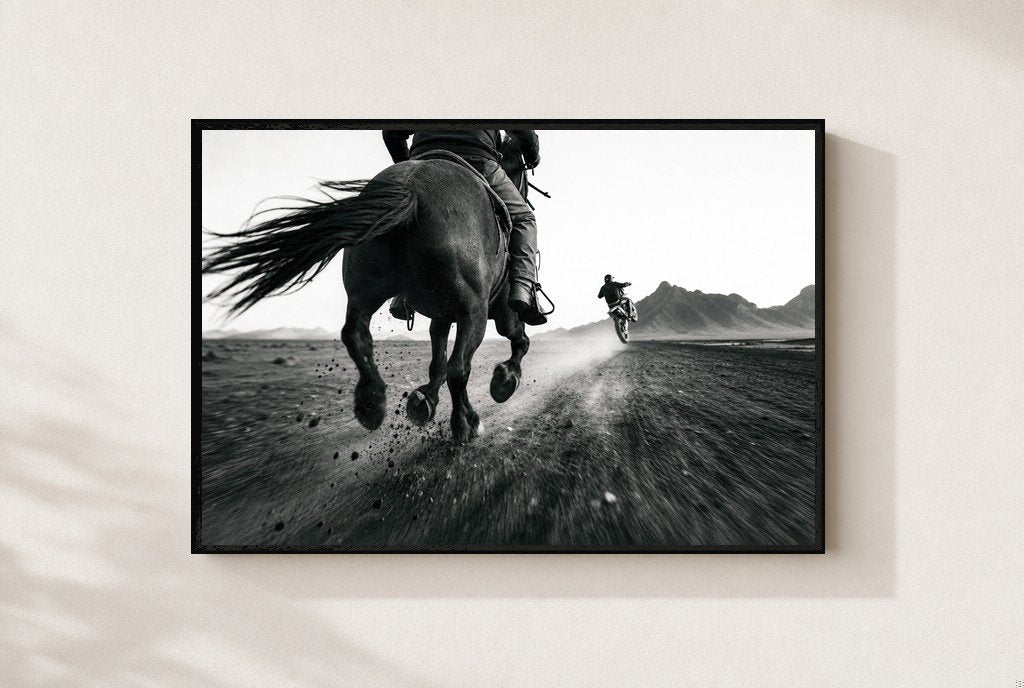 Outrun the Engine, framed