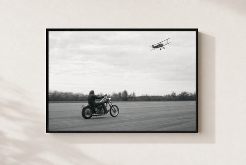 Biplane and Chrome, framed