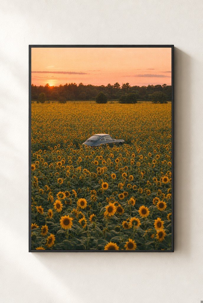 Hidden in the Sunflowers, framed