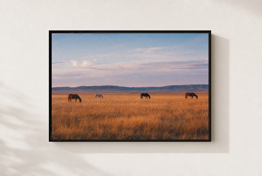 Horses, No Hurry, framed