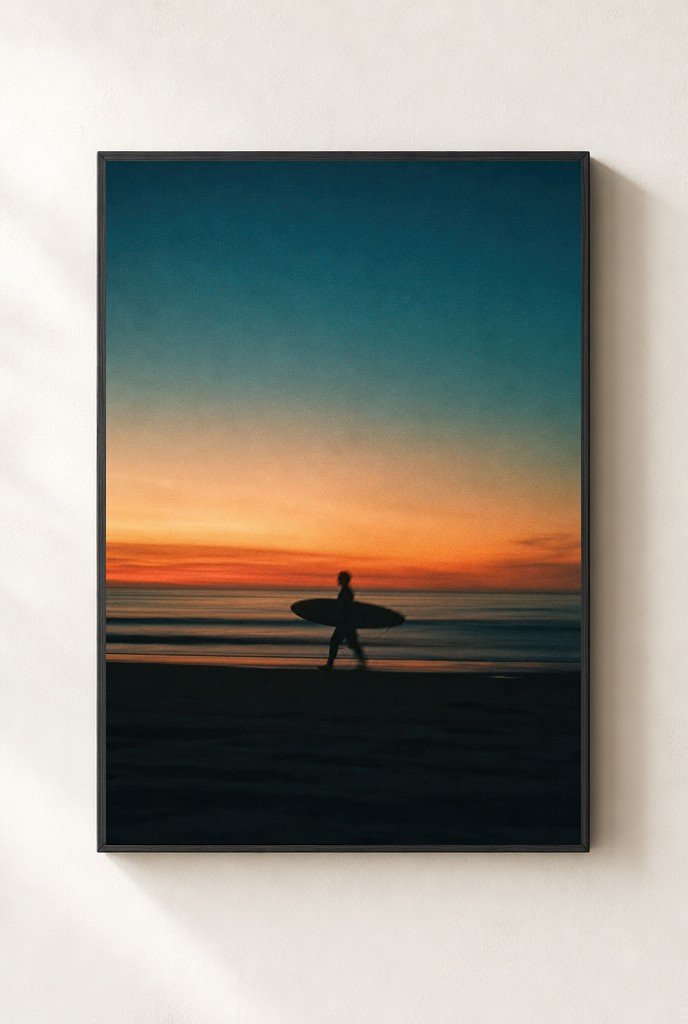 Board at Dusk, framed