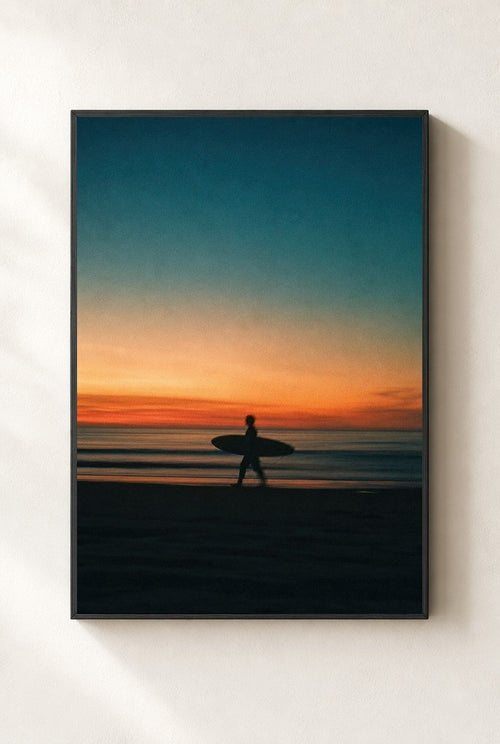 Board at Dusk, framed