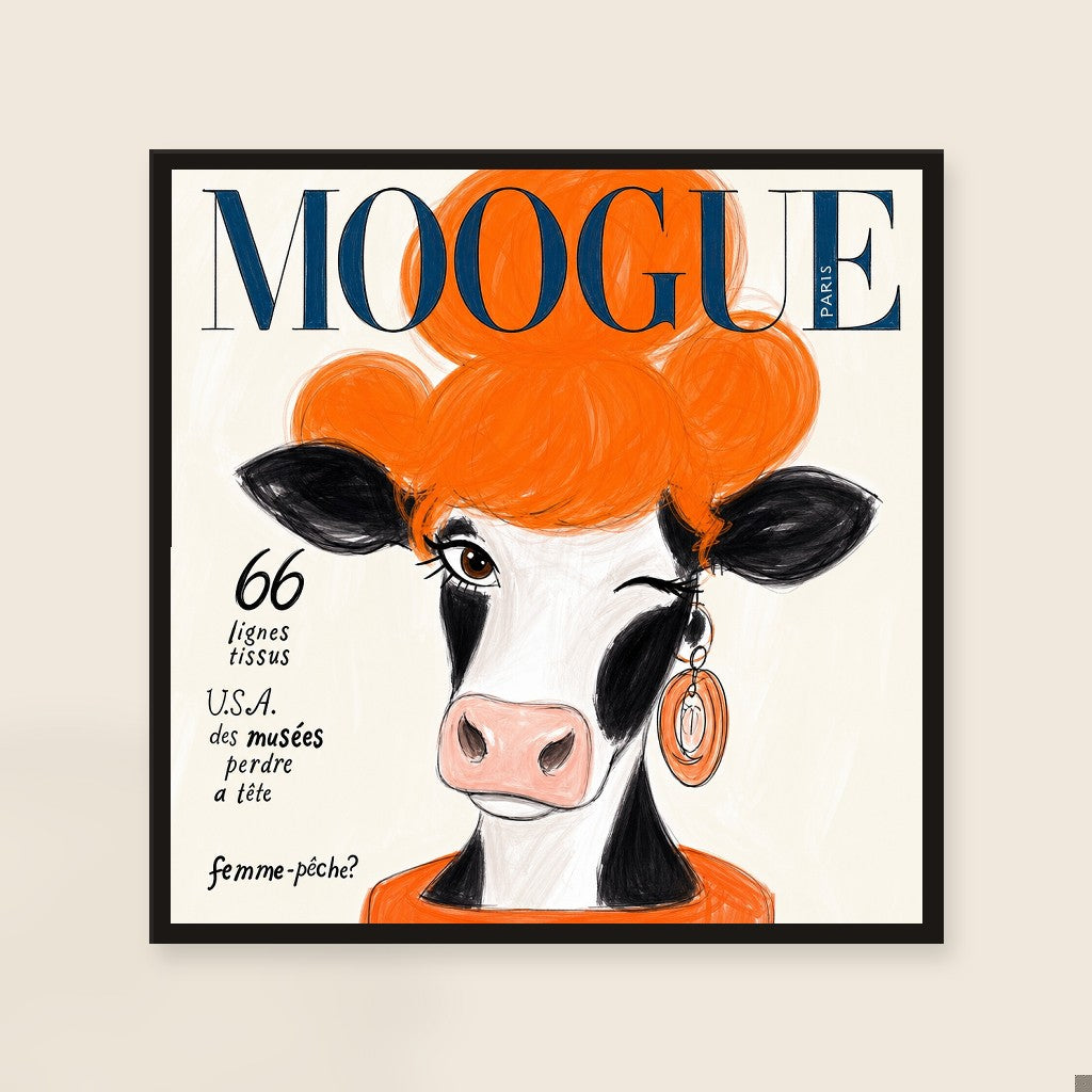 MOOGUE Paris print, mounted in a black wood frame on a cream wall.
