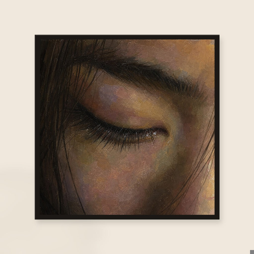 Just Resting My Eyes, framed close-up, black