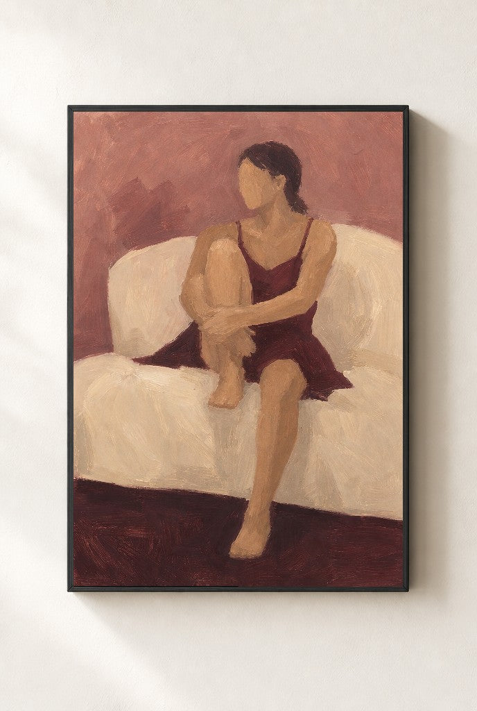 Burgundy Slip, framed close-up, black