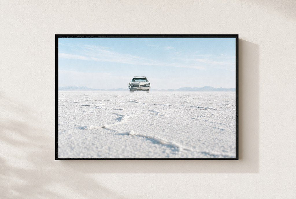Salt Flat Solitaire, framed