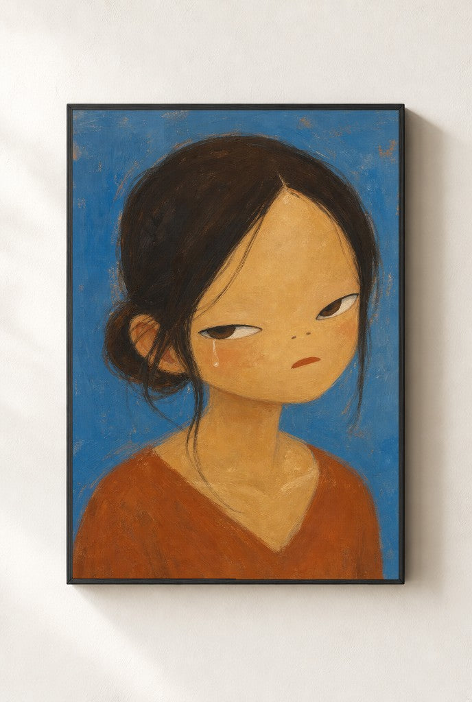 A Single Tear, framed close-up, black