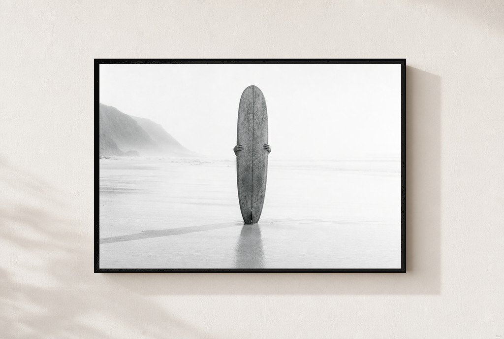 Longboard at Low Tide, framed