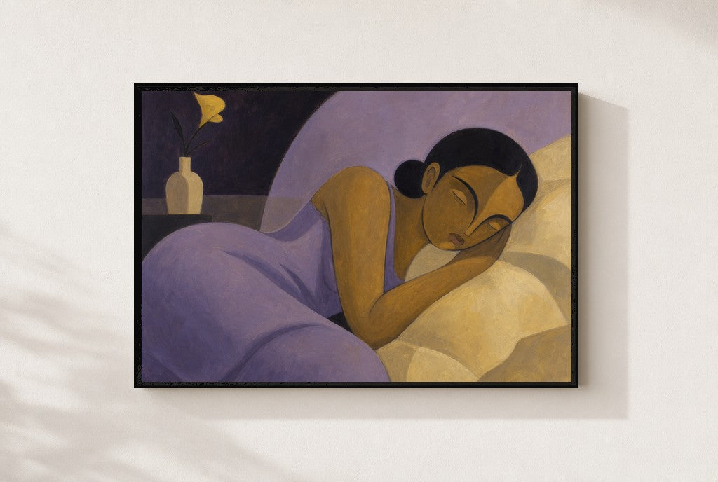 Calla Lily Sleep, framed close-up, black