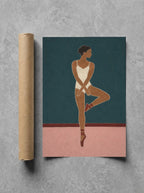 Pointe, Teal Wall rolled in a Drunk Dame shipping tube, ready to ship.