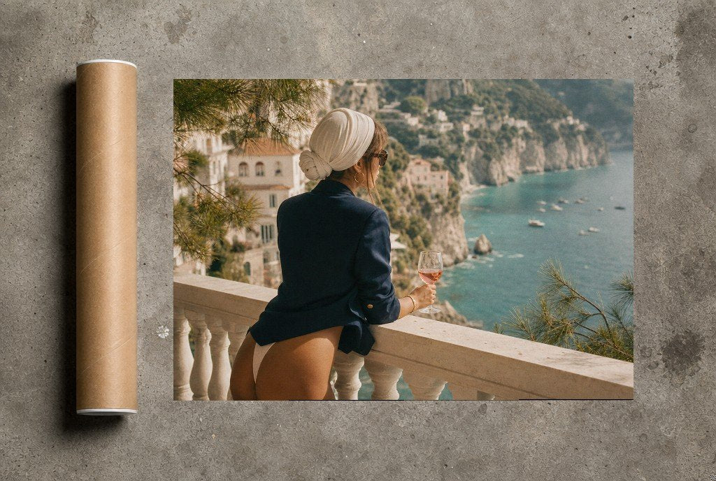 Rosé Over the Coast, print and shipping tube