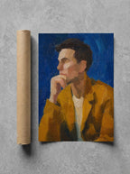 Mustard Jacket, Blue, print and shipping tube