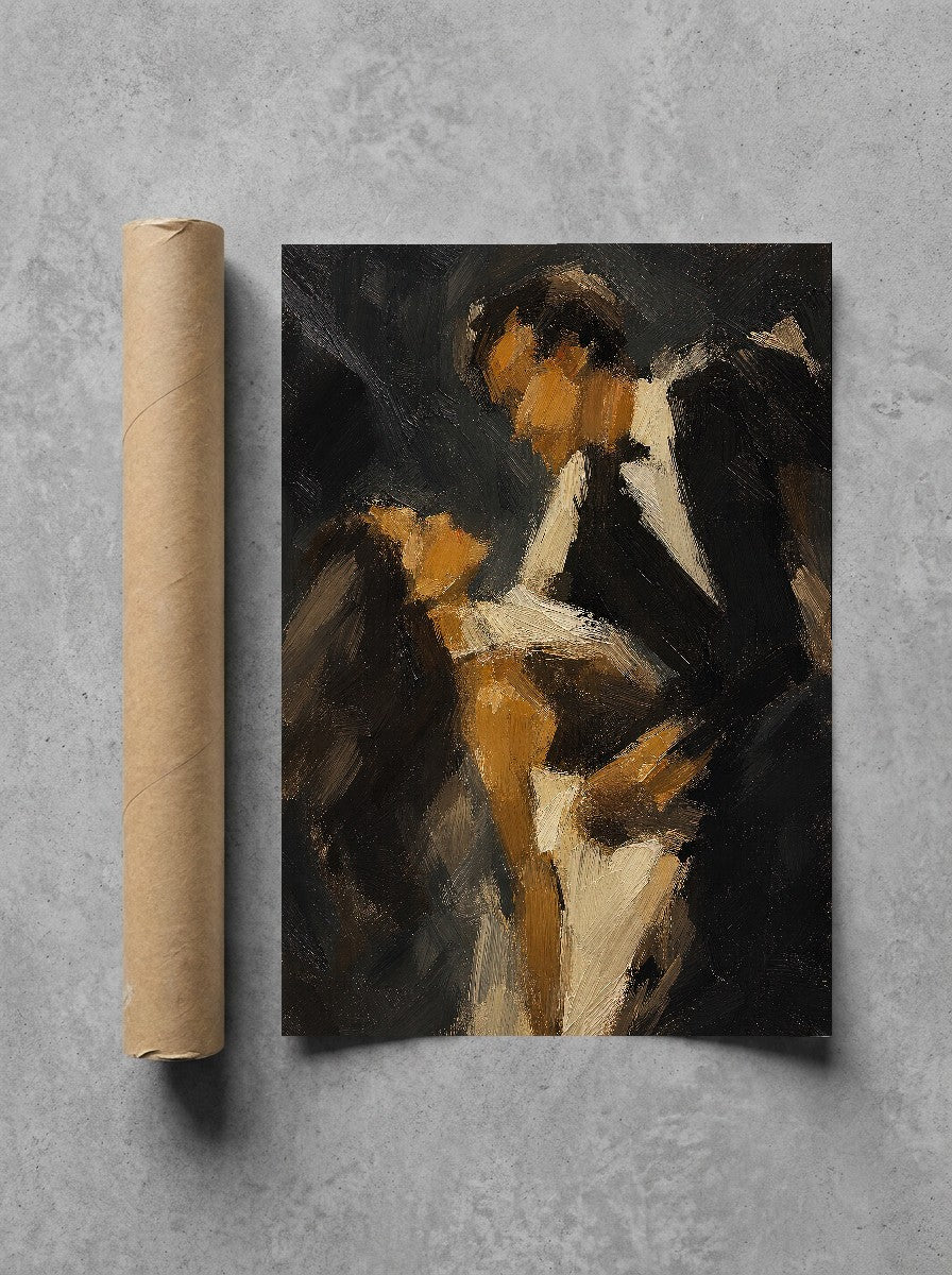 Couple, Charcoal, print and shipping tube