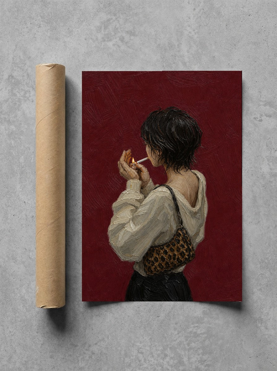 Lighting Up, Leopard Bag rolled in a Drunk Dame shipping tube, ready to ship.