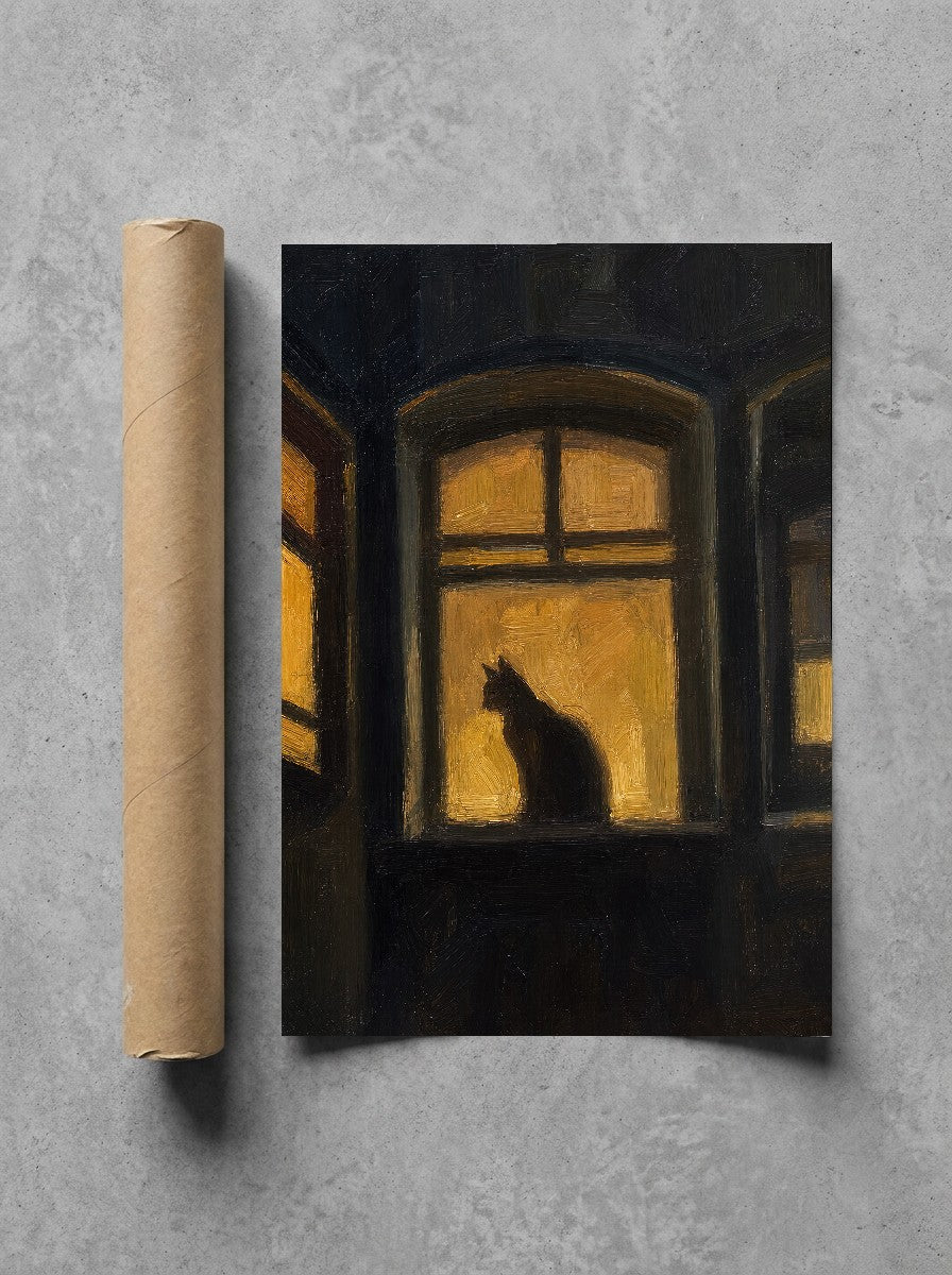 Amber Window, Cat, print and shipping tube