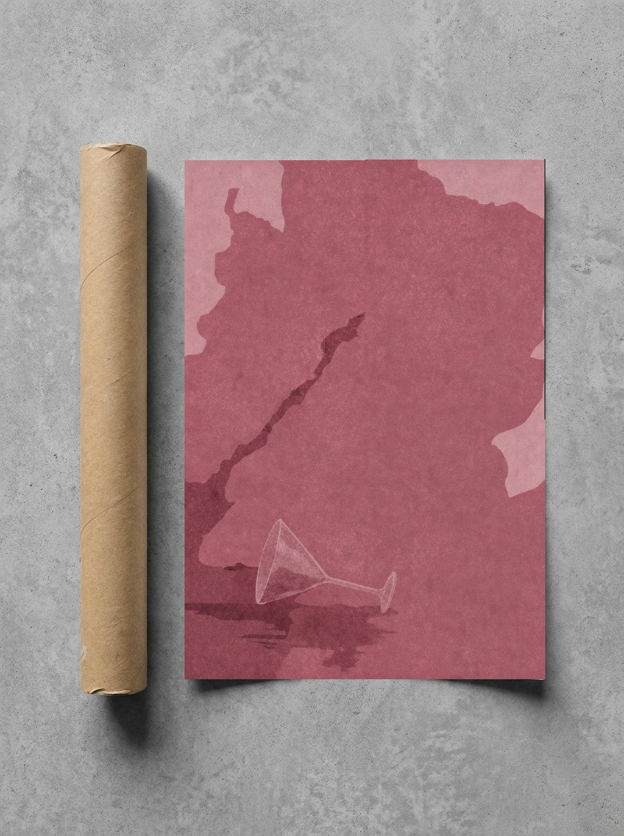 Spilled Martini, Oxblood rolled in a Drunk Dame shipping tube, ready to ship.