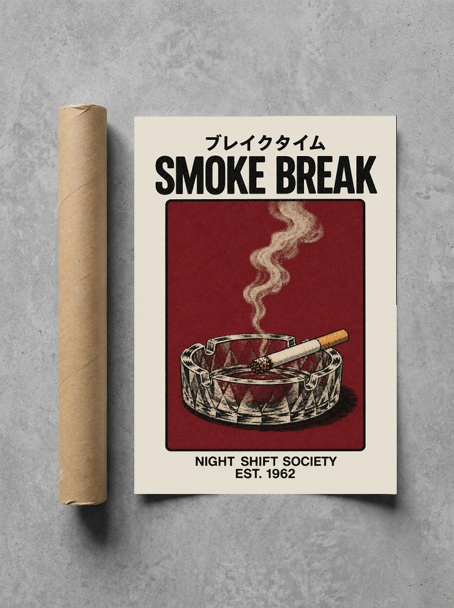 Smoke Break, 1962 rolled in a Drunk Dame shipping tube, ready to ship.