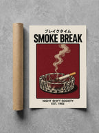 Smoke Break, 1962 rolled in a Drunk Dame shipping tube, ready to ship.