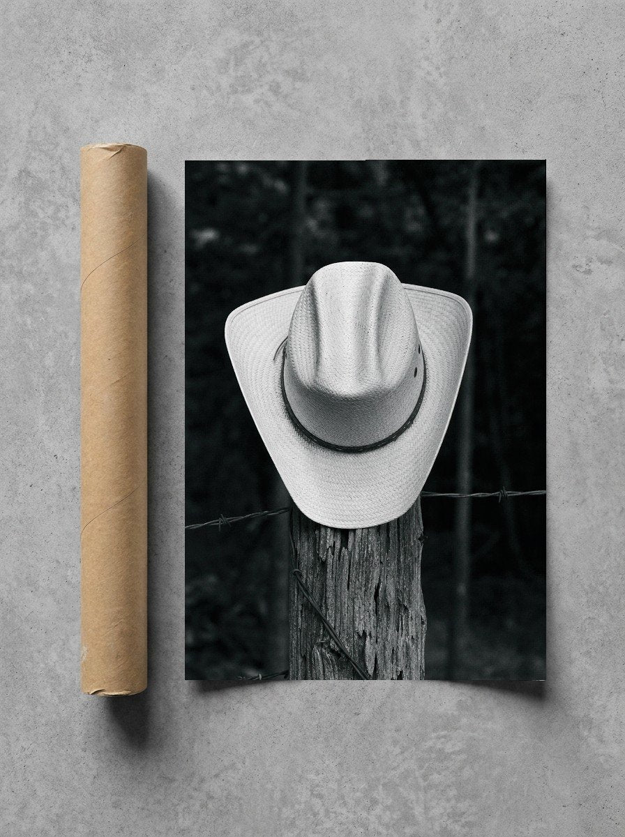 Hat on a Fencepost, print and shipping tube