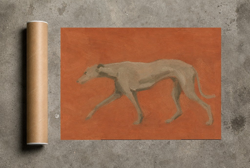 Flat Greyhound, print and shipping tube