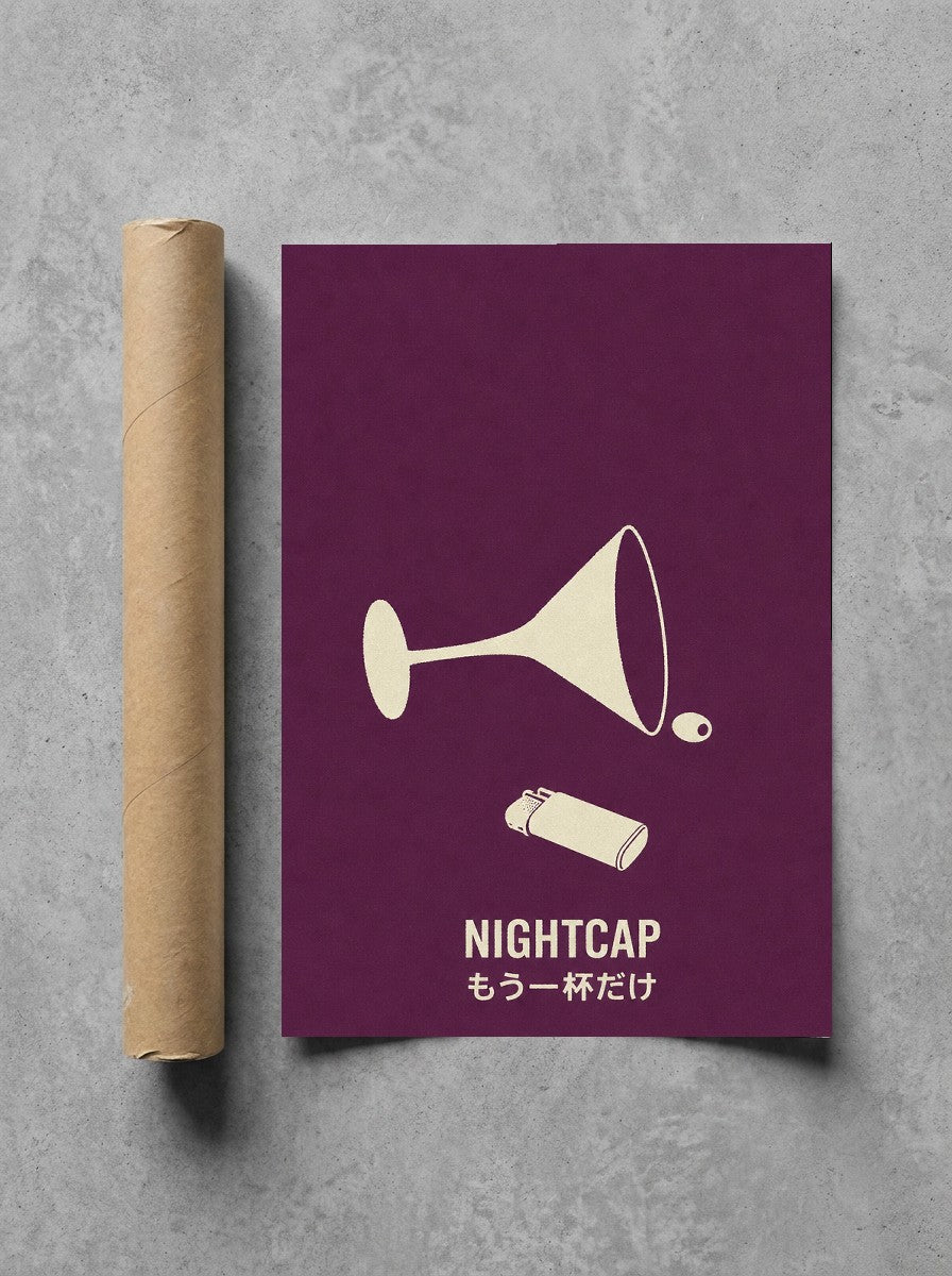 Nightcap rolled in a Drunk Dame shipping tube, ready to ship.