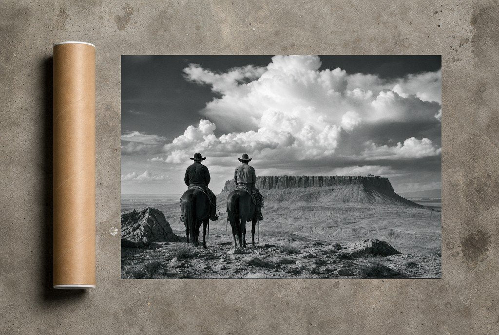 Two Riders, Big Sky, print and shipping tube