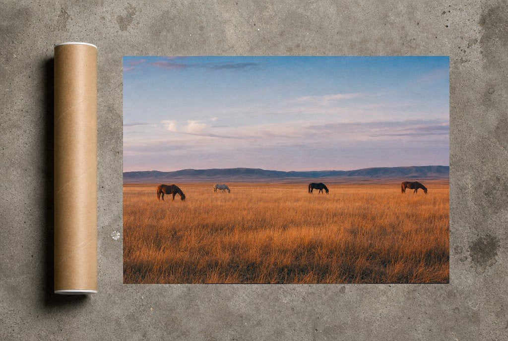 Horses, No Hurry, print and shipping tube