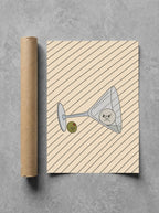 Tipped Martini, Olive rolled in a Drunk Dame shipping tube, ready to ship.