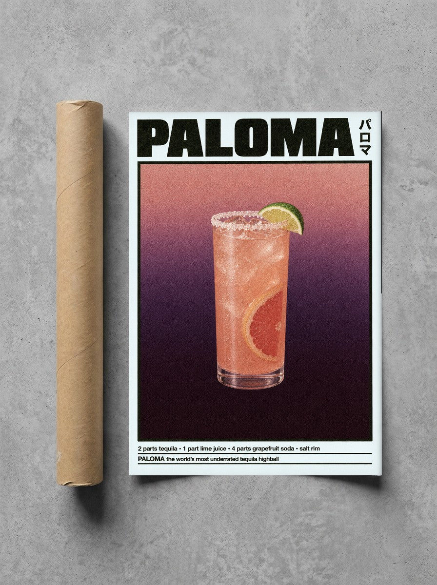 Paloma rolled in a Drunk Dame shipping tube, ready to ship.