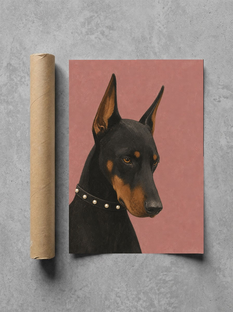 Doberman, Pearls rolled in a Drunk Dame shipping tube, ready to ship.