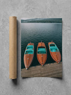 Three at the Dock, print and shipping tube