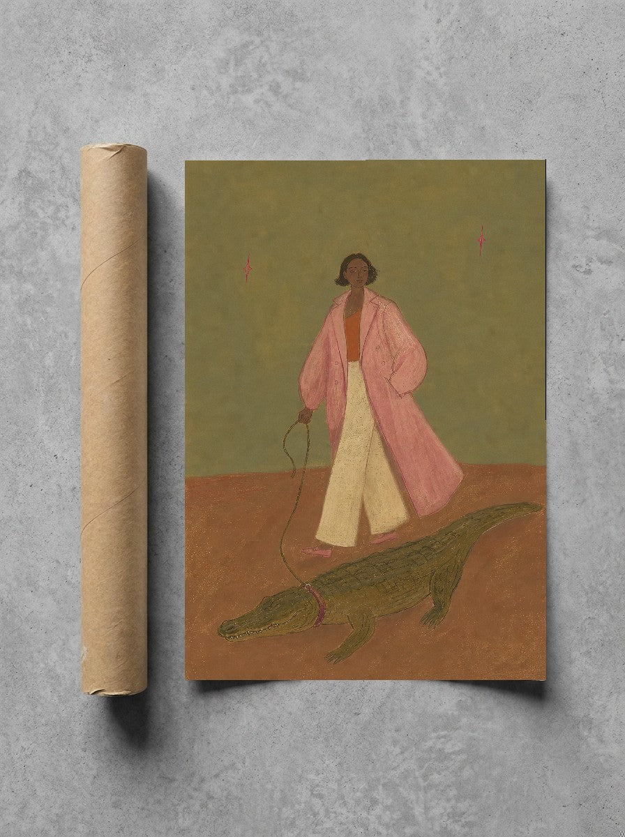 Walking the Croc, print and shipping tube