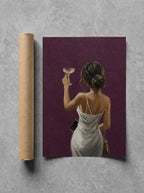 Coupe Toast, Plum rolled in a Drunk Dame shipping tube, ready to ship.
