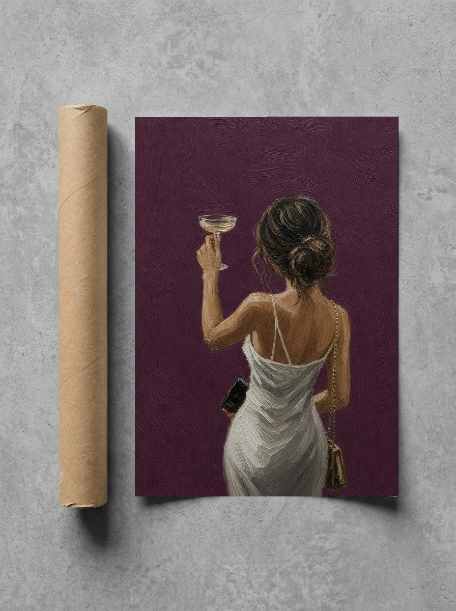 Coupe Toast, Plum rolled in a Drunk Dame shipping tube, ready to ship.