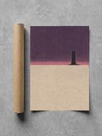 Lone Tower, Pink Sky rolled in a Drunk Dame shipping tube, ready to ship.