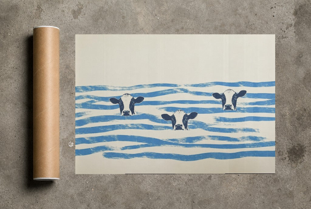 Three in the Waves rolled in a Drunk Dame shipping tube, ready to ship.