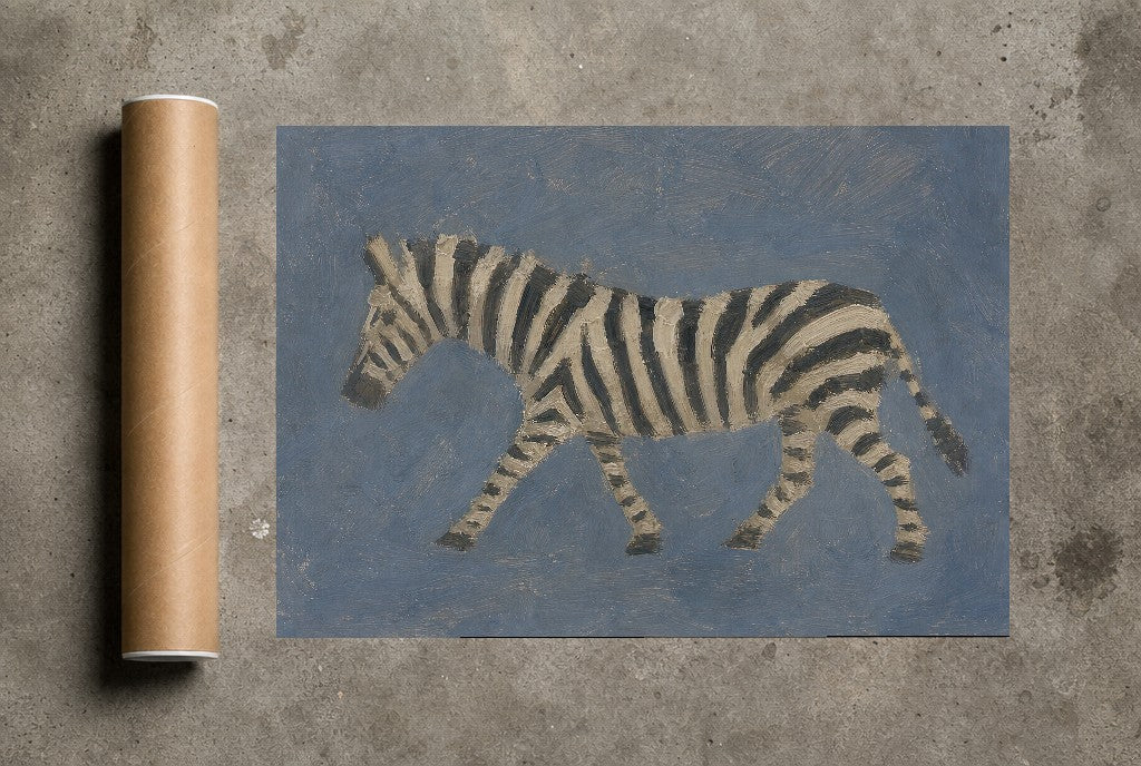 Flat Zebra, print and shipping tube