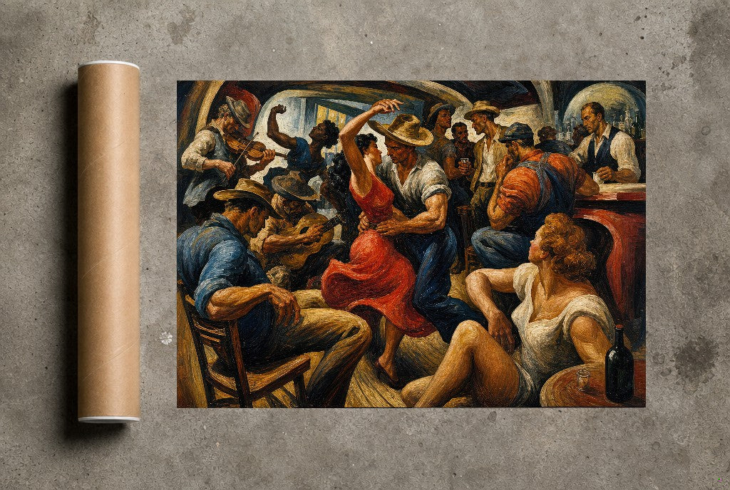 Last Call at the Saloon, print and shipping tube