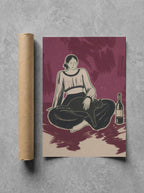Black Cat, Wine rolled in a Drunk Dame shipping tube, ready to ship.