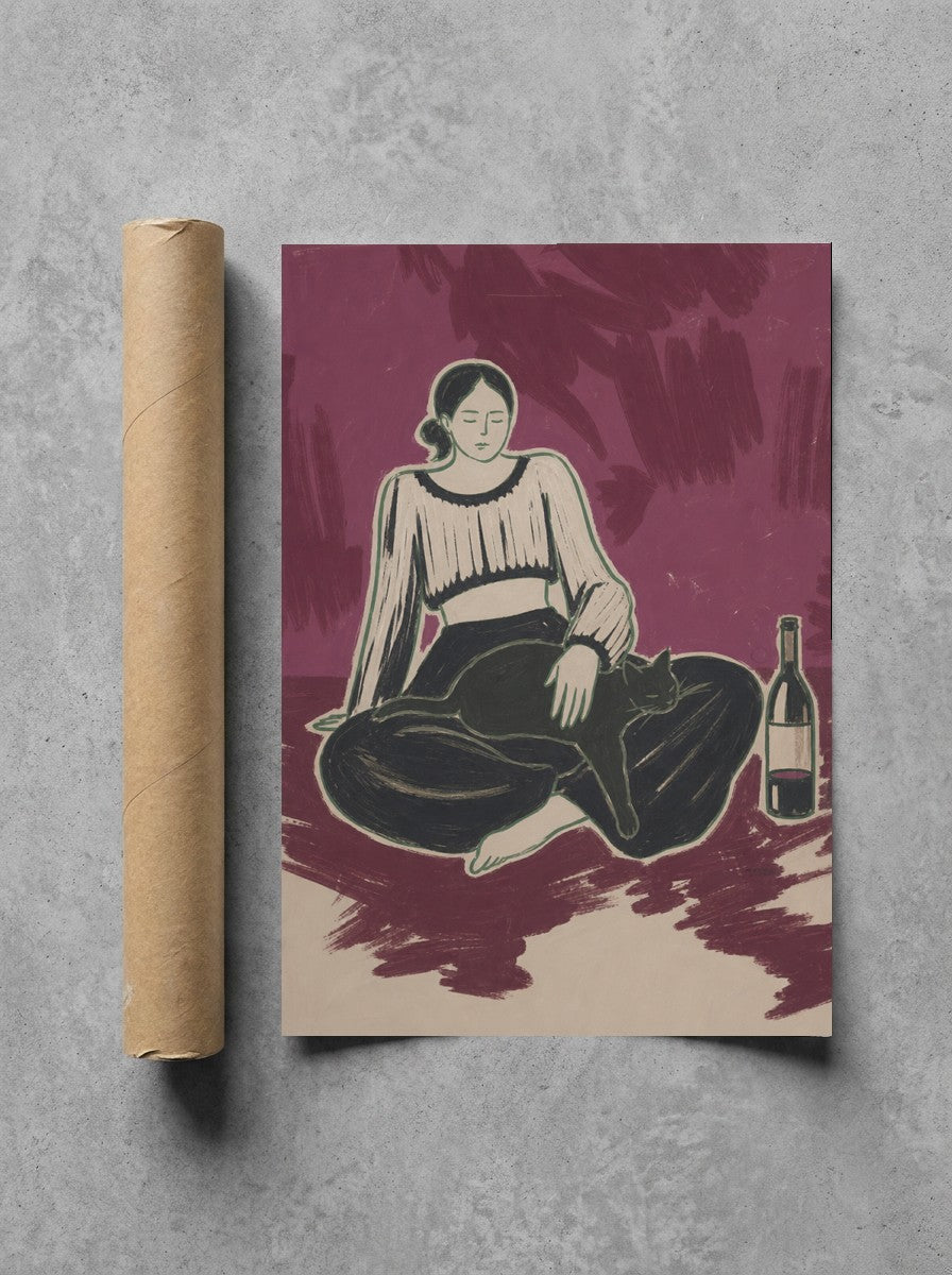 Black Cat, Wine rolled in a Drunk Dame shipping tube, ready to ship.