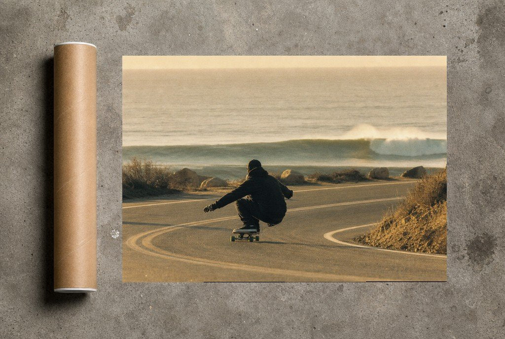 Crouched at the Break, print and shipping tube