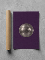 Disco Ball, Purple rolled in a Drunk Dame shipping tube, ready to ship.