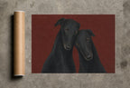 Two Greyhounds, Oxblood rolled in a Drunk Dame shipping tube, ready to ship.