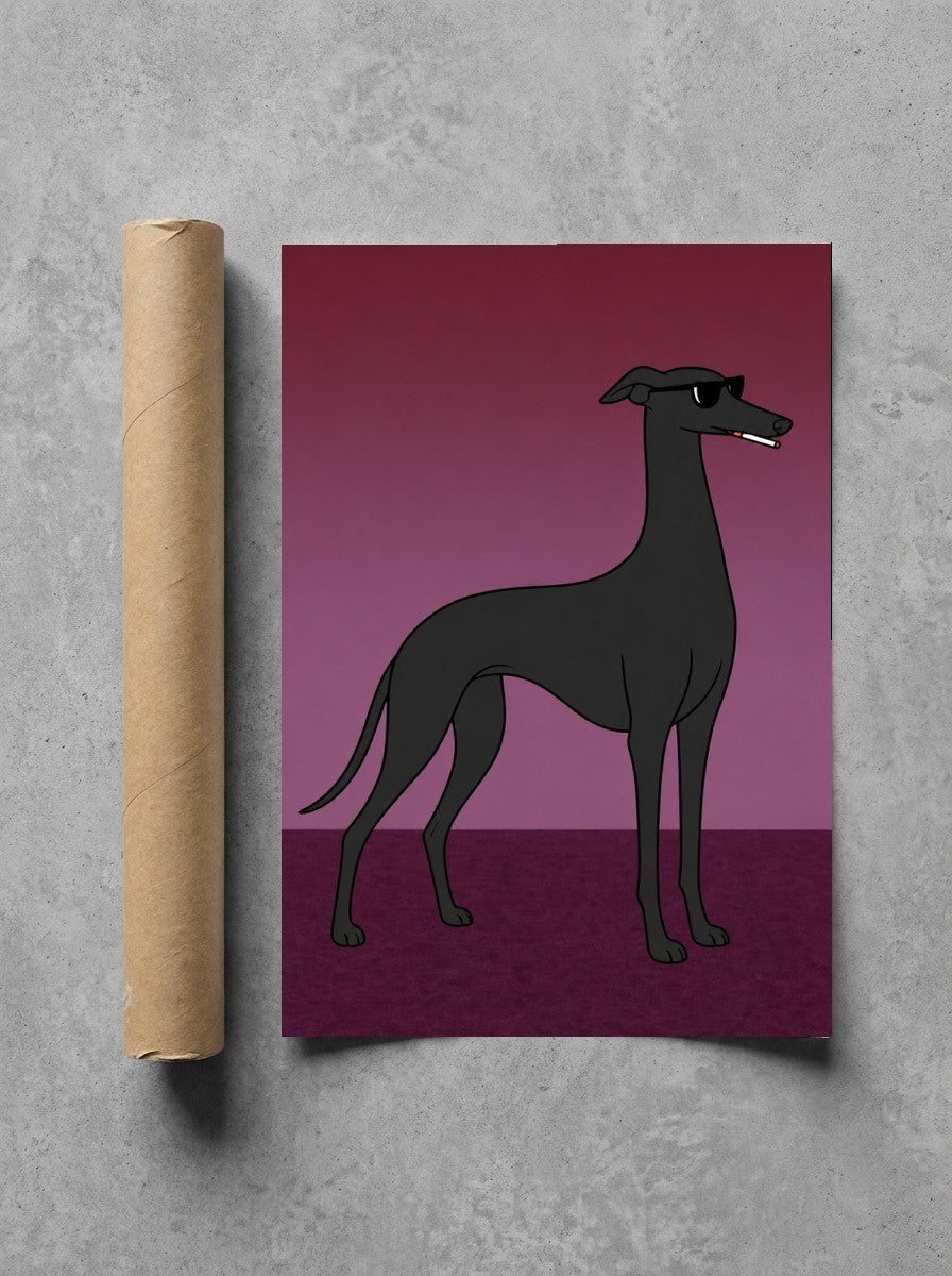 Greyhound, Smoking rolled in a Drunk Dame shipping tube, ready to ship.