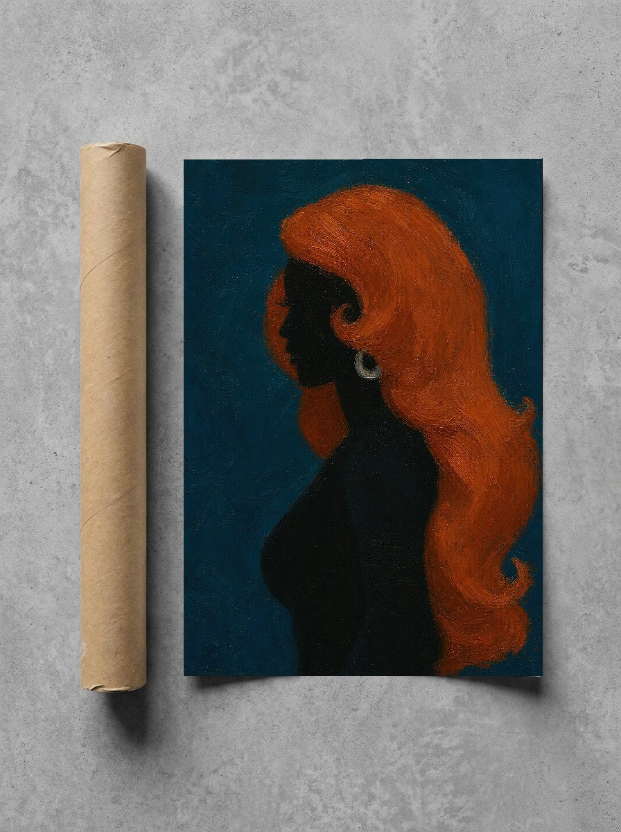 Copper Hair, Teal, print and shipping tube