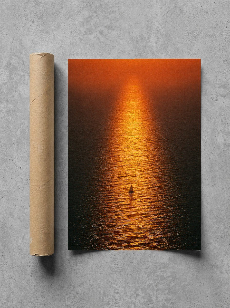 Lone Sail, Molten Sea, print and shipping tube