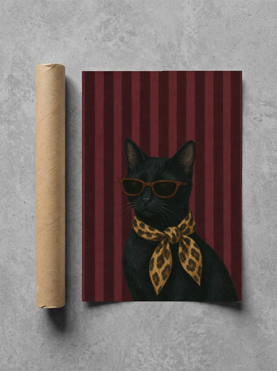 Cat, Leopard Scarf rolled in a Drunk Dame shipping tube, ready to ship.