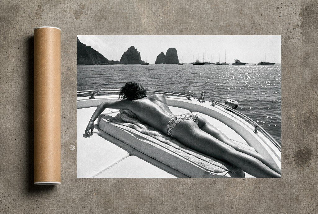 Anchored Off Capri, print and shipping tube