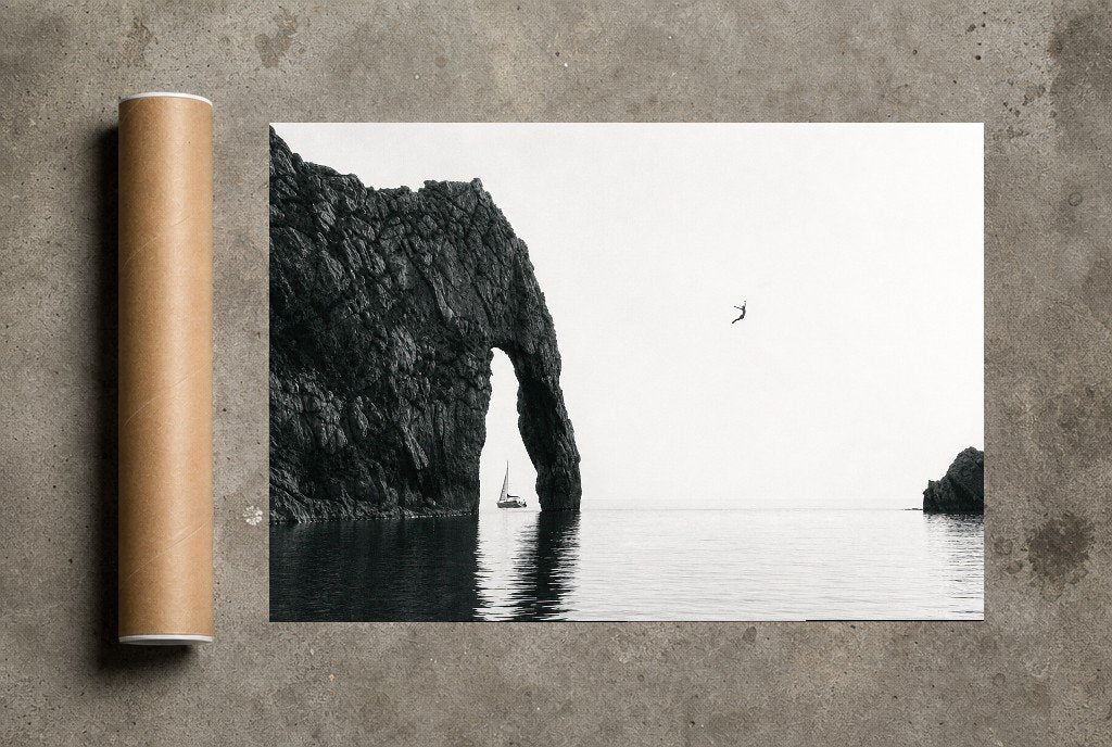 Sea Arch, One Bird, print and shipping tube